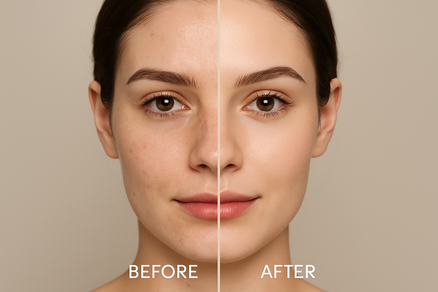 woman before and after skin treatment of the TCA gorgeous peel
