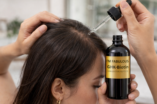 women women her hair with topical peptide ghk-biotin
