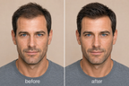 Documented male before-and-after comparison following use of I’M FABULOUS GHK-Biotin Peptide Serum