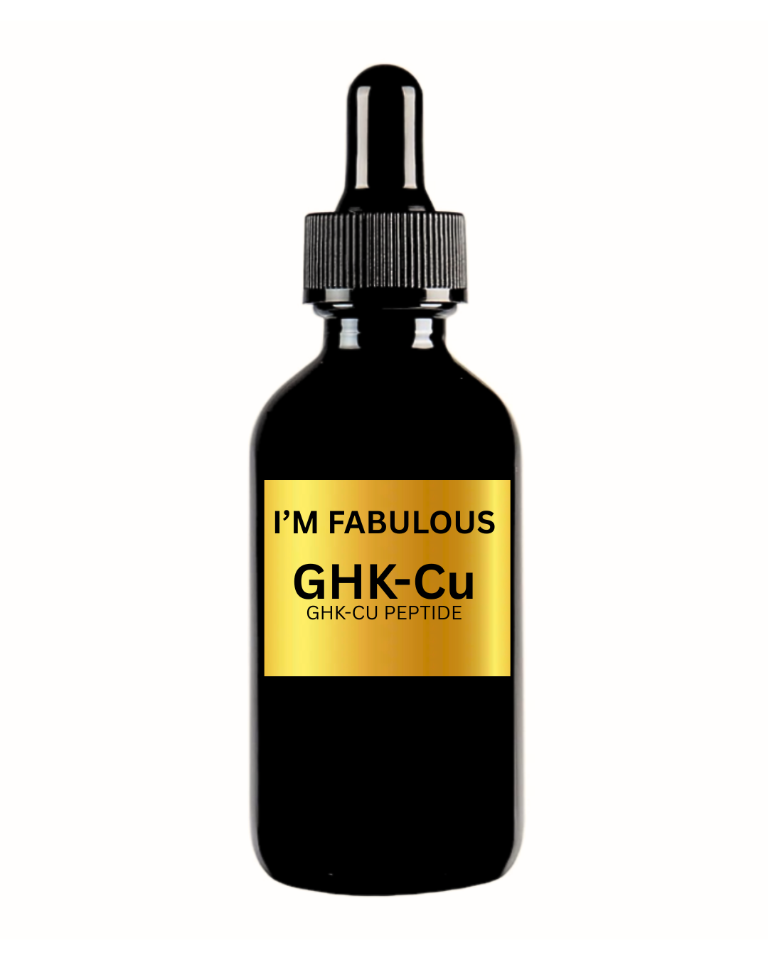 I’M FABULOUS GHK-Cu Copper Peptide Serum in black glass and gold luxury packaging for mature skin repair