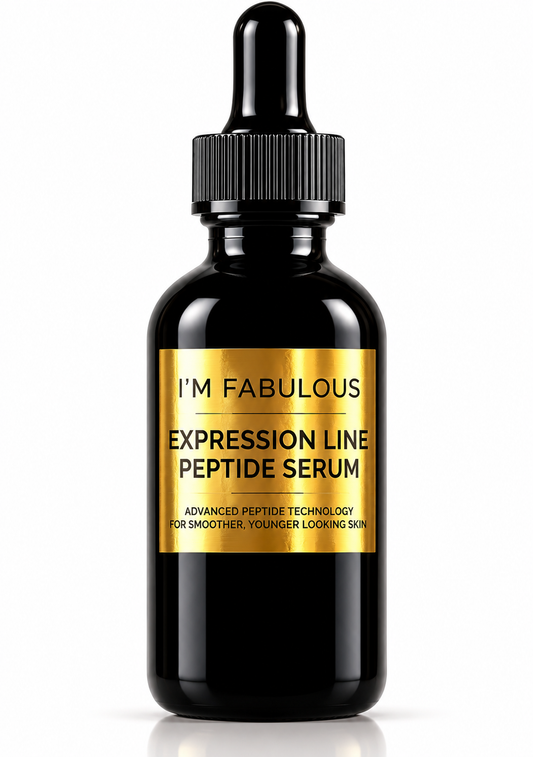 I’M FABULOUS Cosmetics Expression Line Peptide Serum with advanced peptide technology for smoother-looking fine lines and wrinkles.