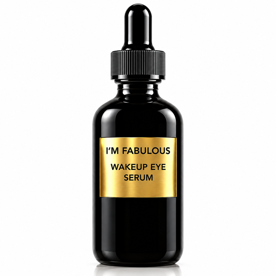 I’M FABULOUS WakeUp Eye Serum luxury anti-aging eye serum for dark circles, puffiness and brighter youthful-looking eyes.