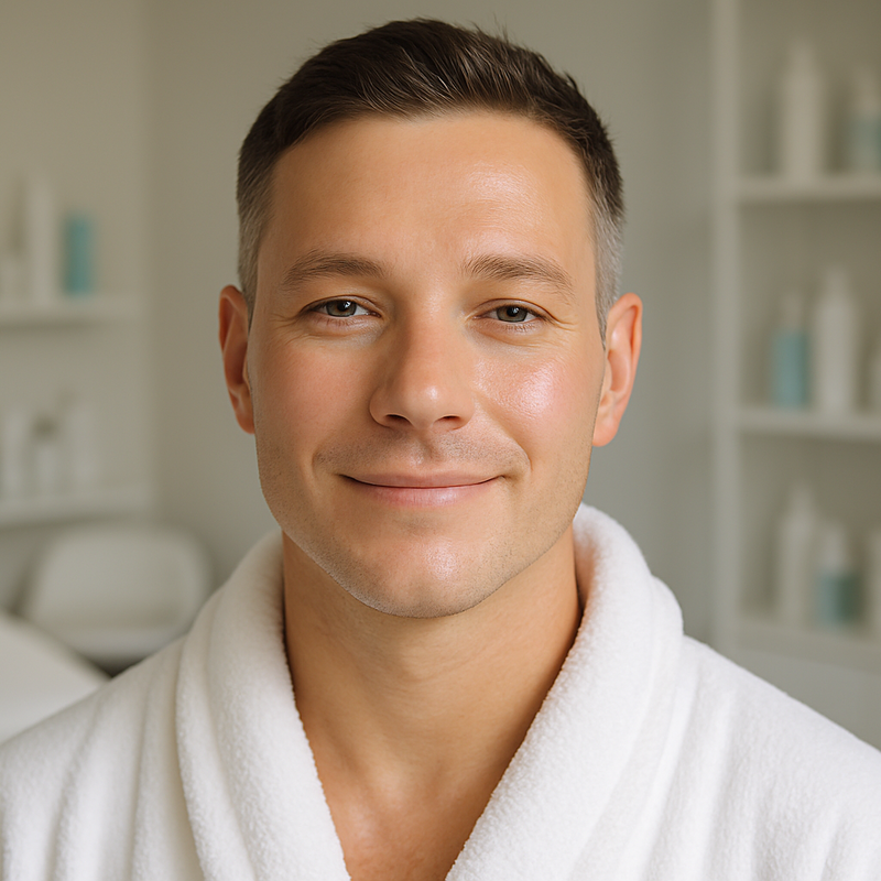 Man after using Super White Bio Serum for age spots