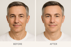 man before and after SNAP-8 Peptide Serum | Organic Anti-Aging 