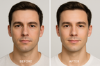 man before and after GHK-Cu copper peptide serum organic