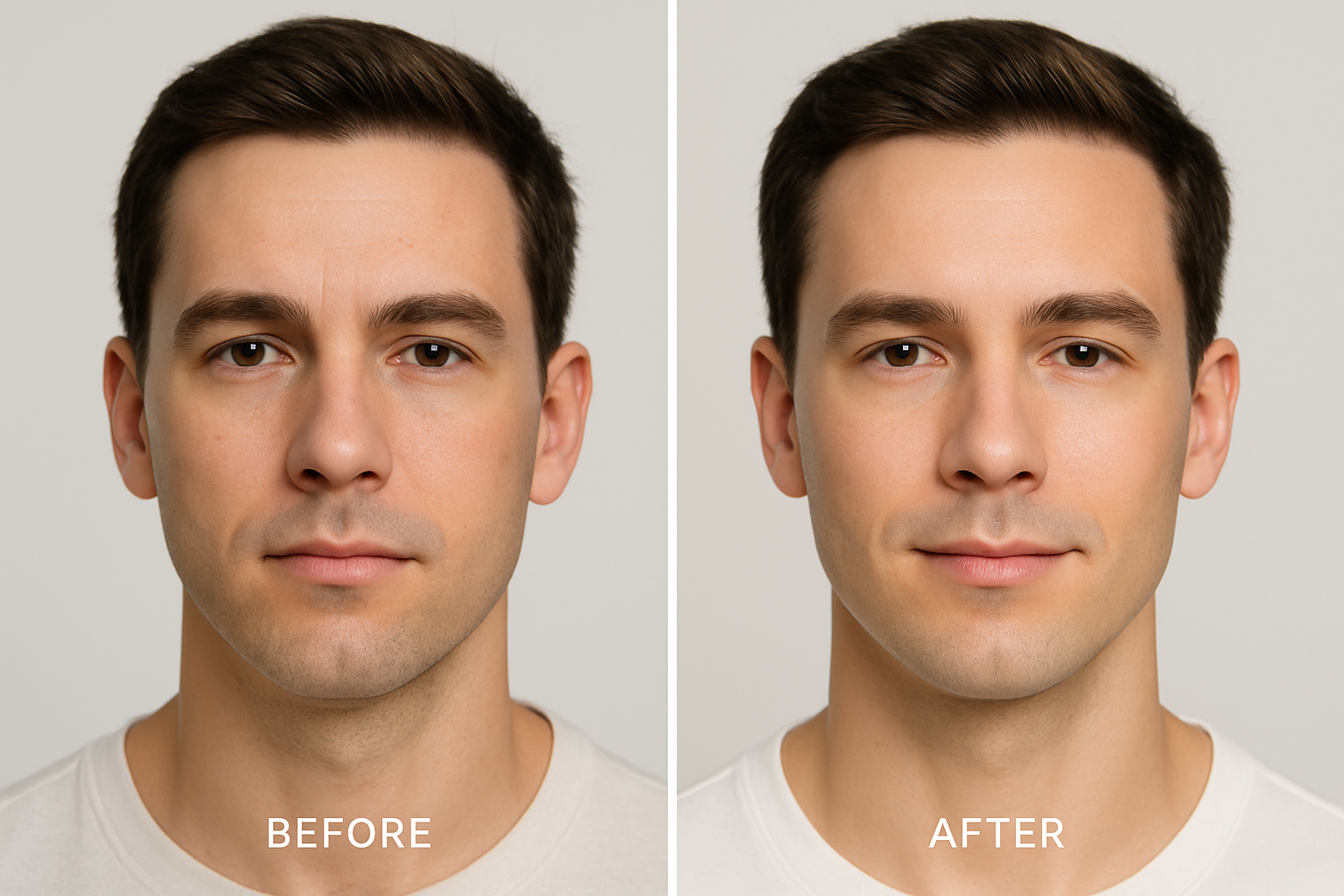 man before and after GHK-Cu copper peptide serum organic