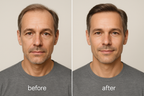 MAN NEFORE AND AFTER USING GHK-Biotin Peptide Serum | Organic Anti-Aging & Hair Growth. 